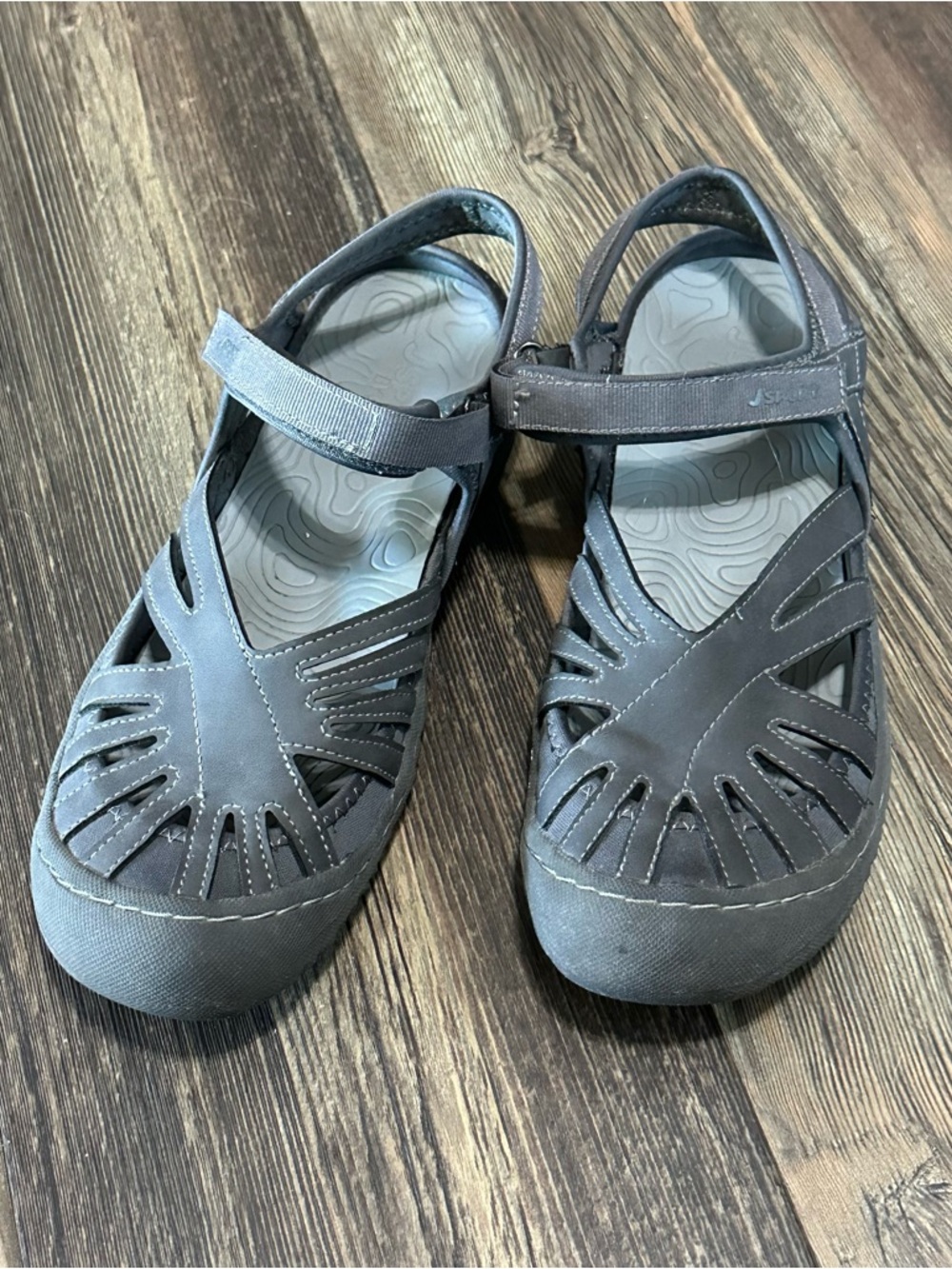 JSport by Jambu women’s 9 poppy gray outdoor adventure hiking Mary Jane sandals